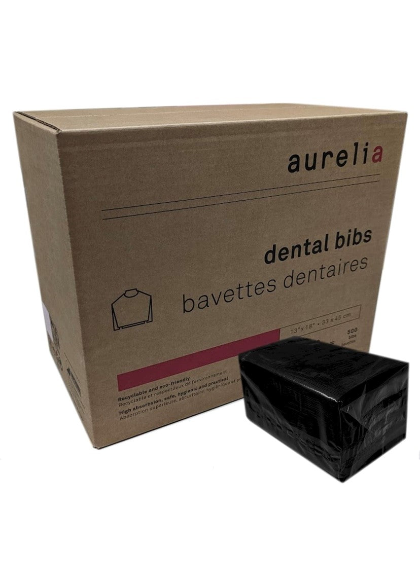 Bavettes Dentaires Noires Aurelia (Boite de 500)